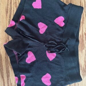 Beach Riot Black and Pink Heart Athletic Shorts